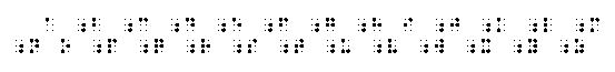 This is an image of the braille alphabet in simulated braille as written in grade 2